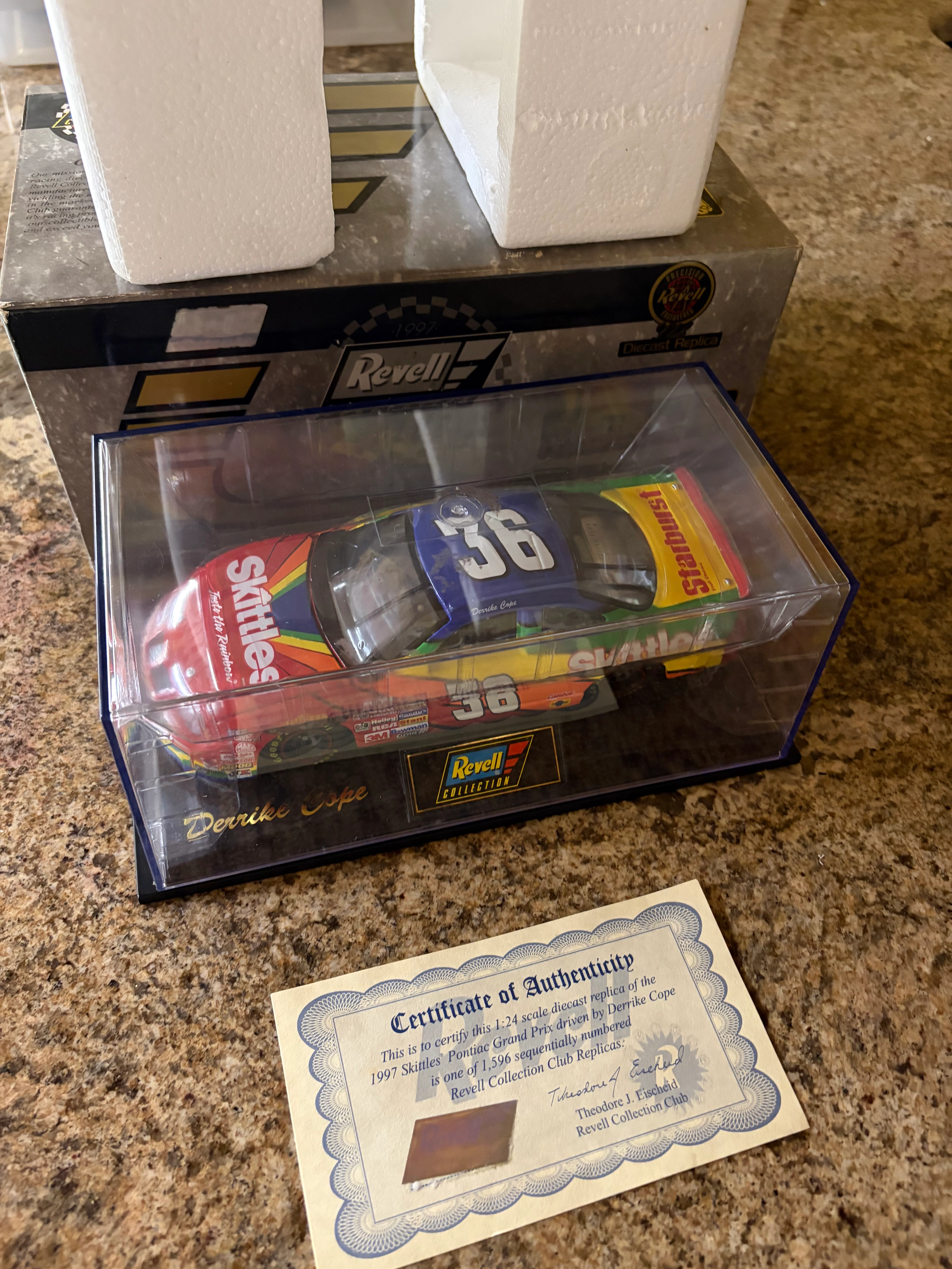 Derrike Cope #36 Skittles 1997 Pontiac 1:24 Revell Diecast LE w/ Box & COA